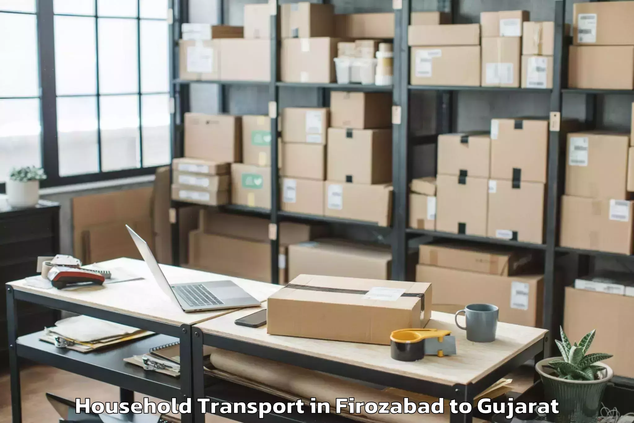 Affordable Firozabad to Visnagar Household Transport